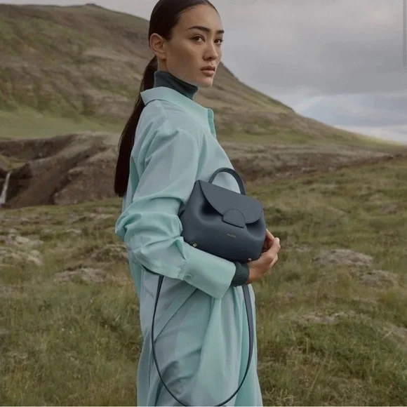 Polene Numéro Un Nano Dark Hunter Green Crossbody Bag Purse Paris - Picture 11 of 12